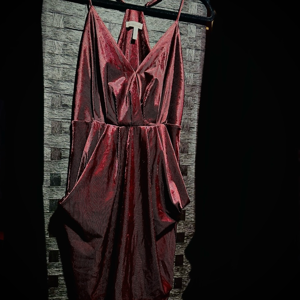 BCBGeneration Red Pleated Wrap Sundress